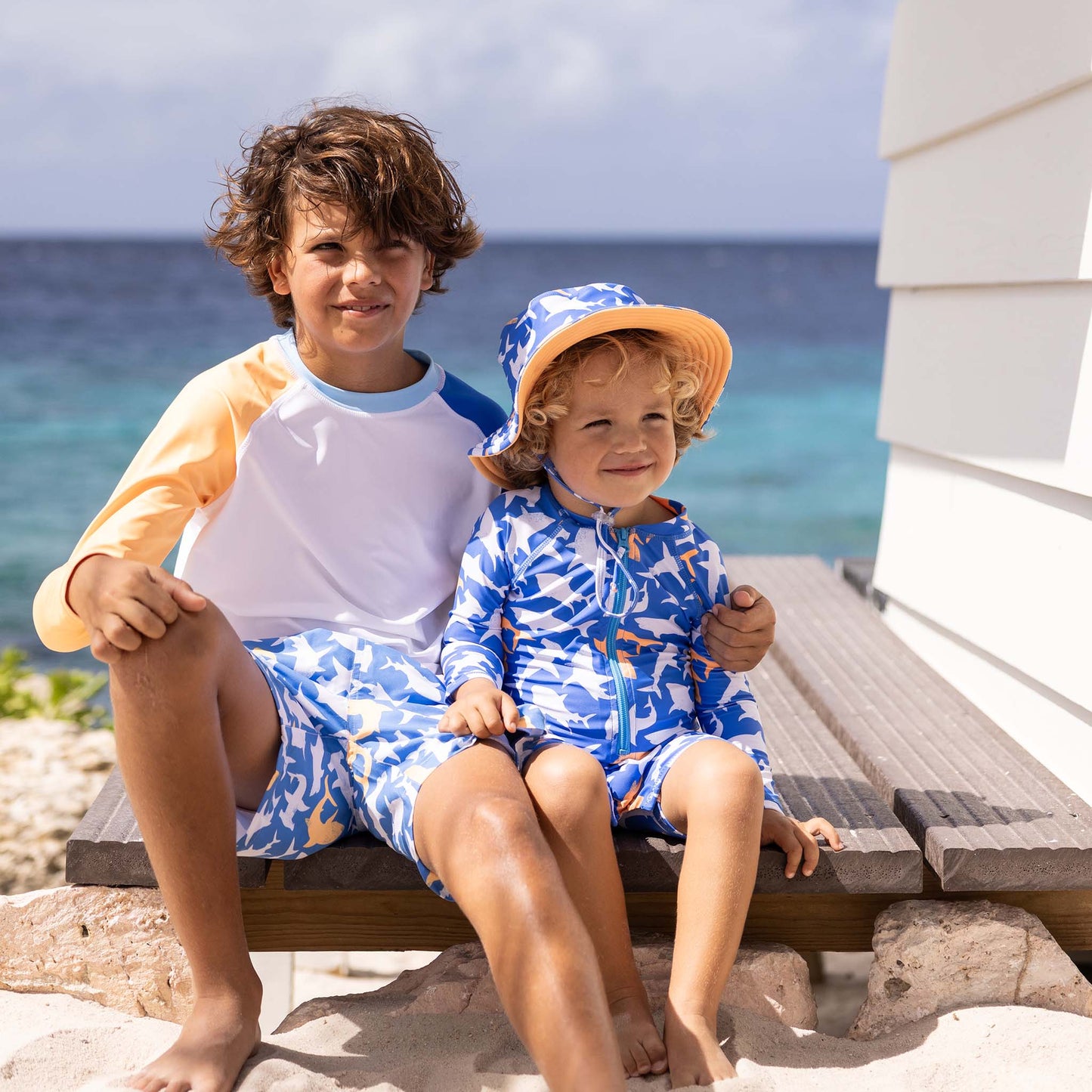 SNAPPER ROCK - Shark Squad LS Sunsuit