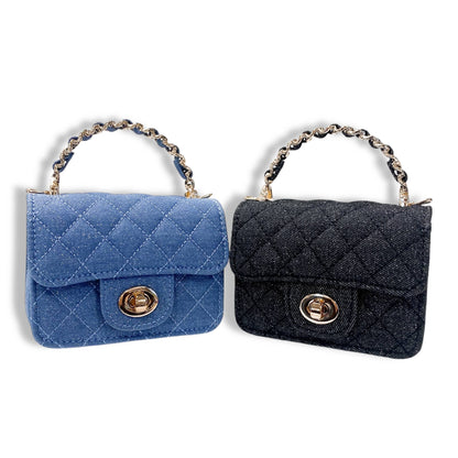 DOE A DEAR -  Sparkly Denim Quilted Purse