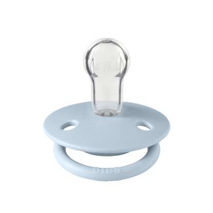 BIBS De Lux 2 PACK Iron/Baby Blue - Round / One Size / Silicone