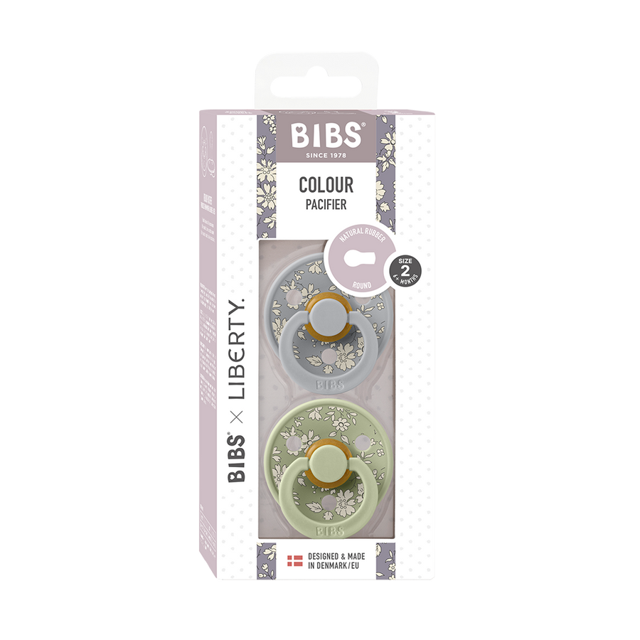 BIBS x LIBERTY Colour 2 Pack Capel - Sage Mix - Round / 2 / Natural Rubber Latex