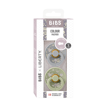 BIBS x LIBERTY Colour 2 Pack Capel - Sage Mix - Round / 2 / Natural Rubber Latex