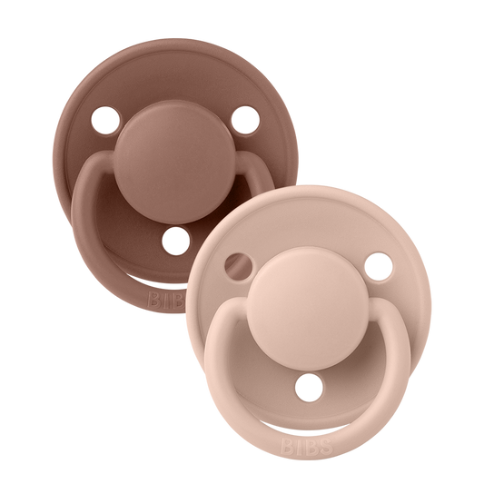 BIBS De Lux 2 PACK Woodchuck/Blush - Round / One Size / Silicone