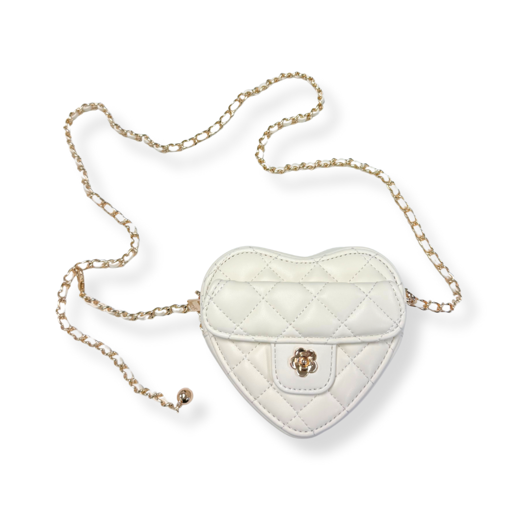 DOE A DEAR -  Quilted Leather Heart Purse