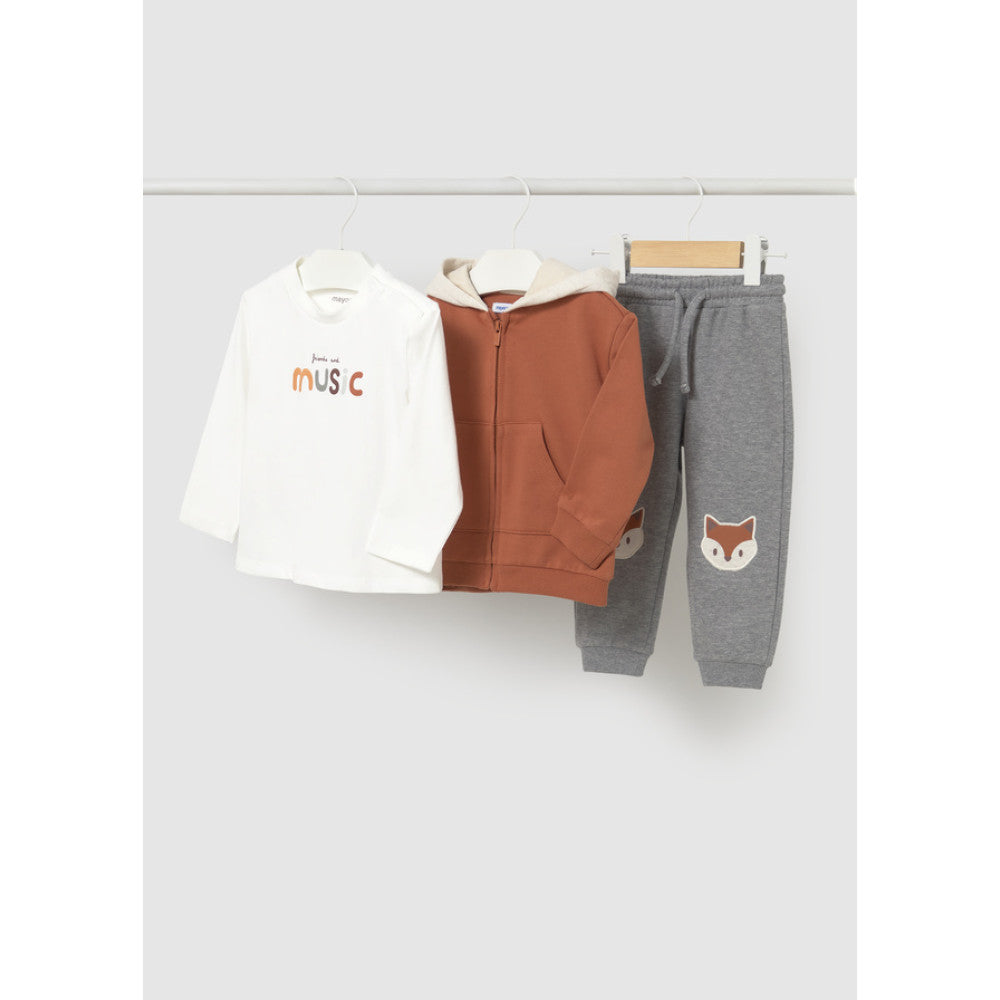 MAYORAL - 3 Piece Tracksuit w/ t-shirt - Brick Red