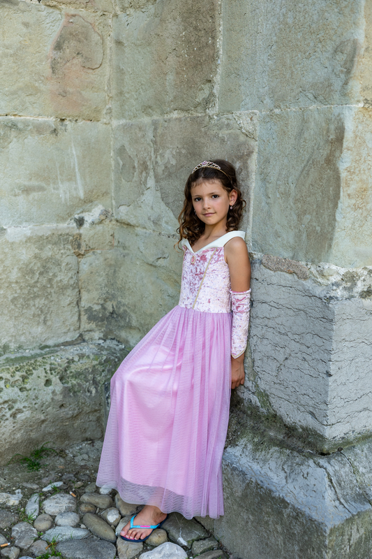 Velvety Soft Sleeping Sweetheart Princess Gown with Arm Warmers 3-4Y