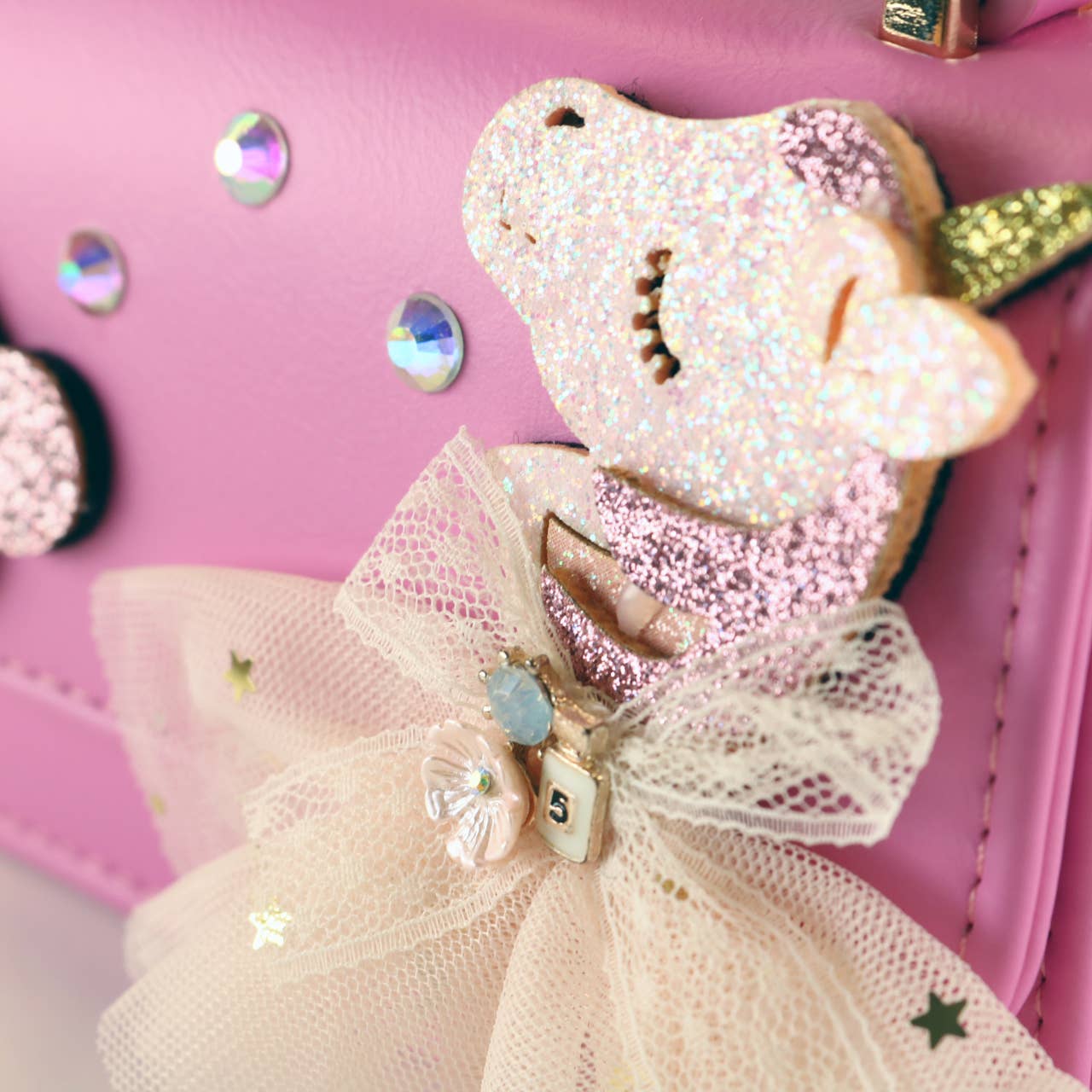 DOE A DEAR - Unicorn & Cherry Applique Purse