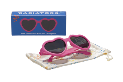 BABIATORS - Original Hearts Kid and Baby Sunglasses  Valentines Pink