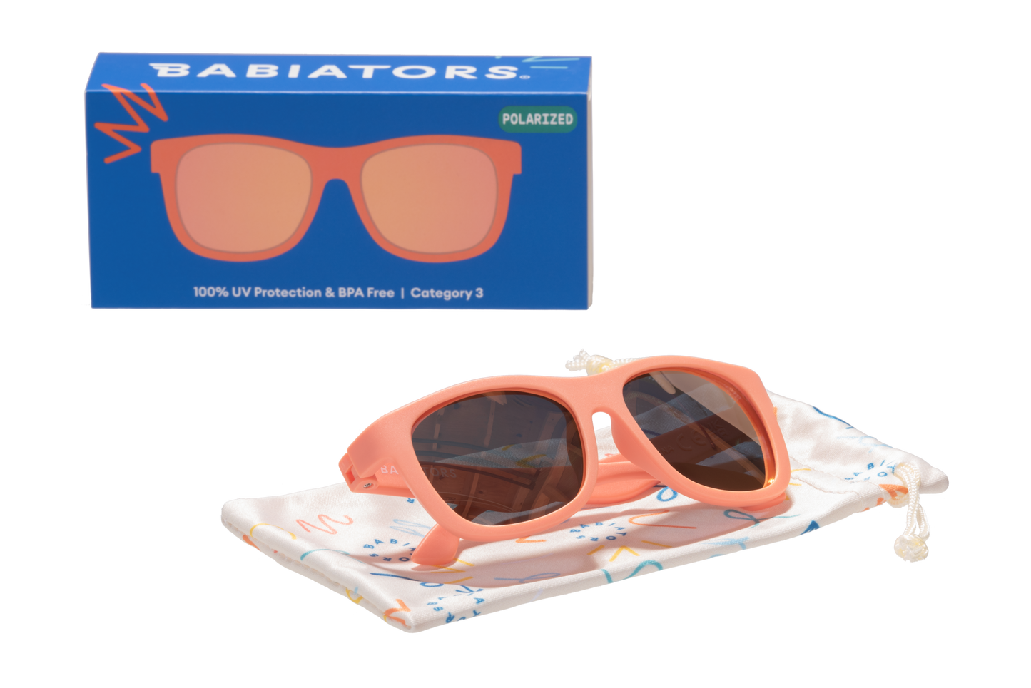 Perfect Papaya Polarized Kid Sunglasses w/ Peach Mirror Lens