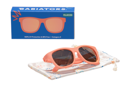 Perfect Papaya Polarized Kid Sunglasses w/ Peach Mirror Lens