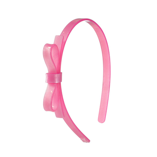 LILIES & ROSES - Thin Bow Pink Headband