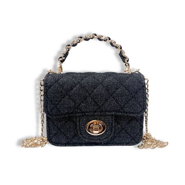 DOE A DEAR -  Sparkly Denim Quilted Purse