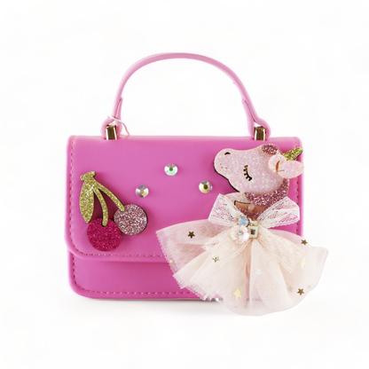 DOE A DEAR - Unicorn & Cherry Applique Purse