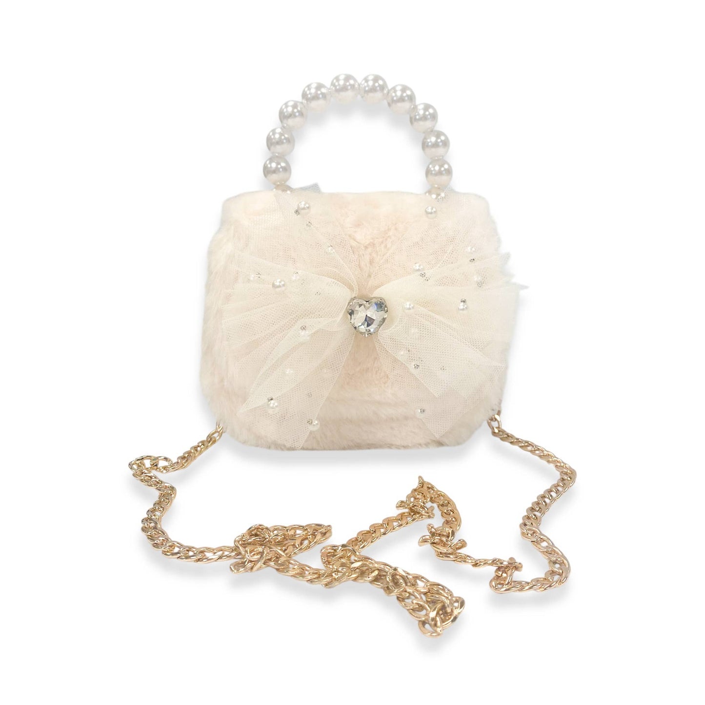 DOE A DEAR -  Mesh Bow Furry Purse