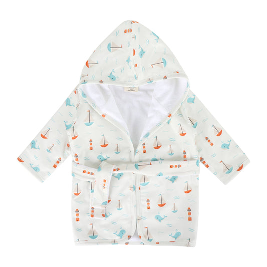 VIVERANO - Sailboat Baby Bathrobe (Organic)