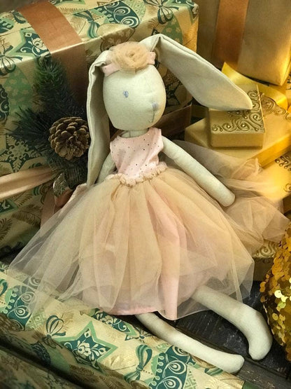 Marcella the Bunny Ballerina in Pink Toile Skirt