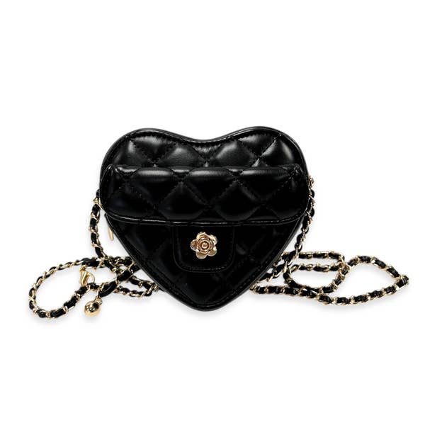 DOE A DEAR -  Quilted Leather Heart Purse