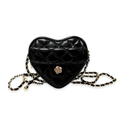 DOE A DEAR -  Quilted Leather Heart Purse