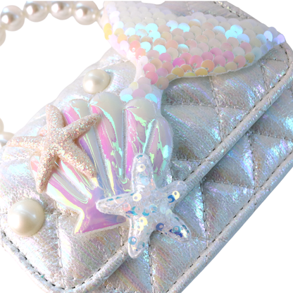 DOE A DEAR -  Mermaid Shiny Quilted Purse