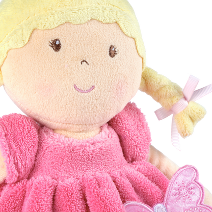 Ria Blonde Hair with Pink and White Dress