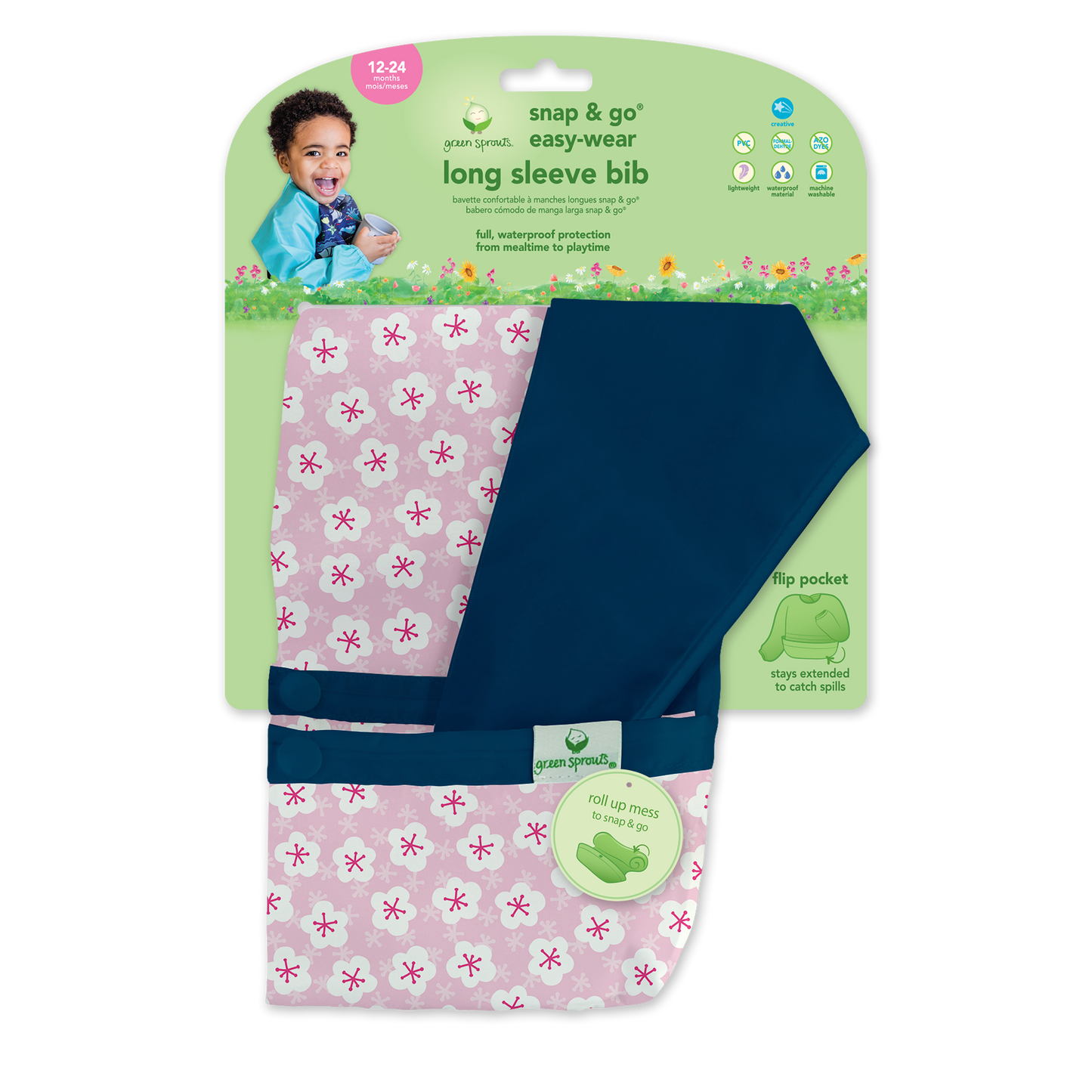 GREEN SPROUTS - Snap & Go Easy Wear Long Sleeve Bib