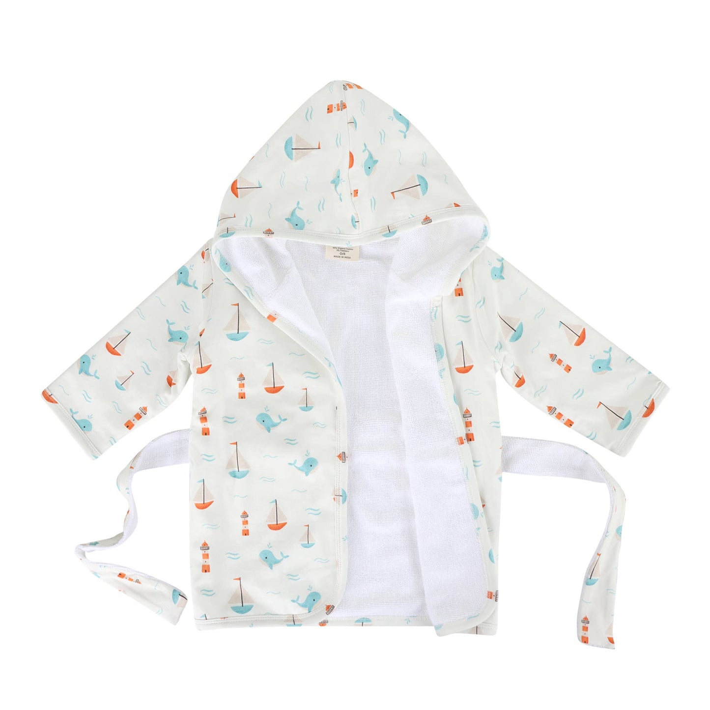 VIVERANO - Sailboat Baby Bathrobe (Organic)