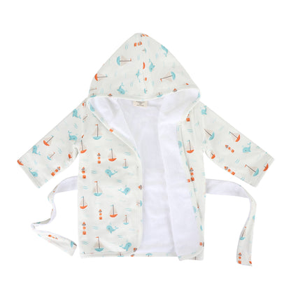 VIVERANO - Sailboat Baby Bathrobe (Organic)
