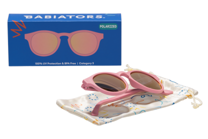 BABIATORS - Pretty in Pink Polarized Keyhole Sunglasses w/ Mirrored Lens