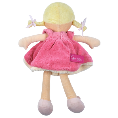 Ria Blonde Hair with Pink and White Dress