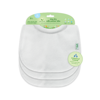 GREEN SPROUTS - Stay-dry Milk-Catcher Bibs - 3 pack