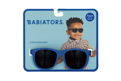 BABIATORS - Blue Wayfarer Kids Sunglasses on Peggable Hangtag