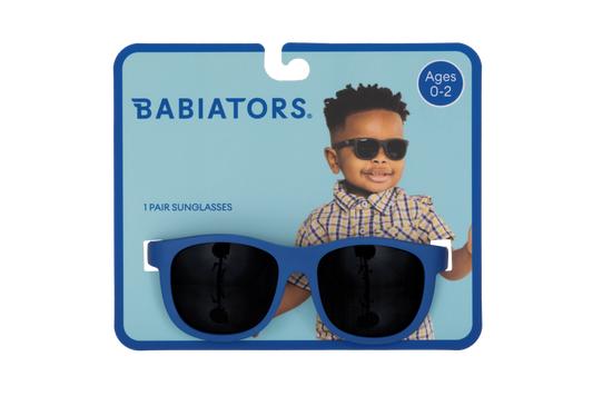 BABIATORS - Blue Wayfarer Kids Sunglasses on Peggable Hangtag