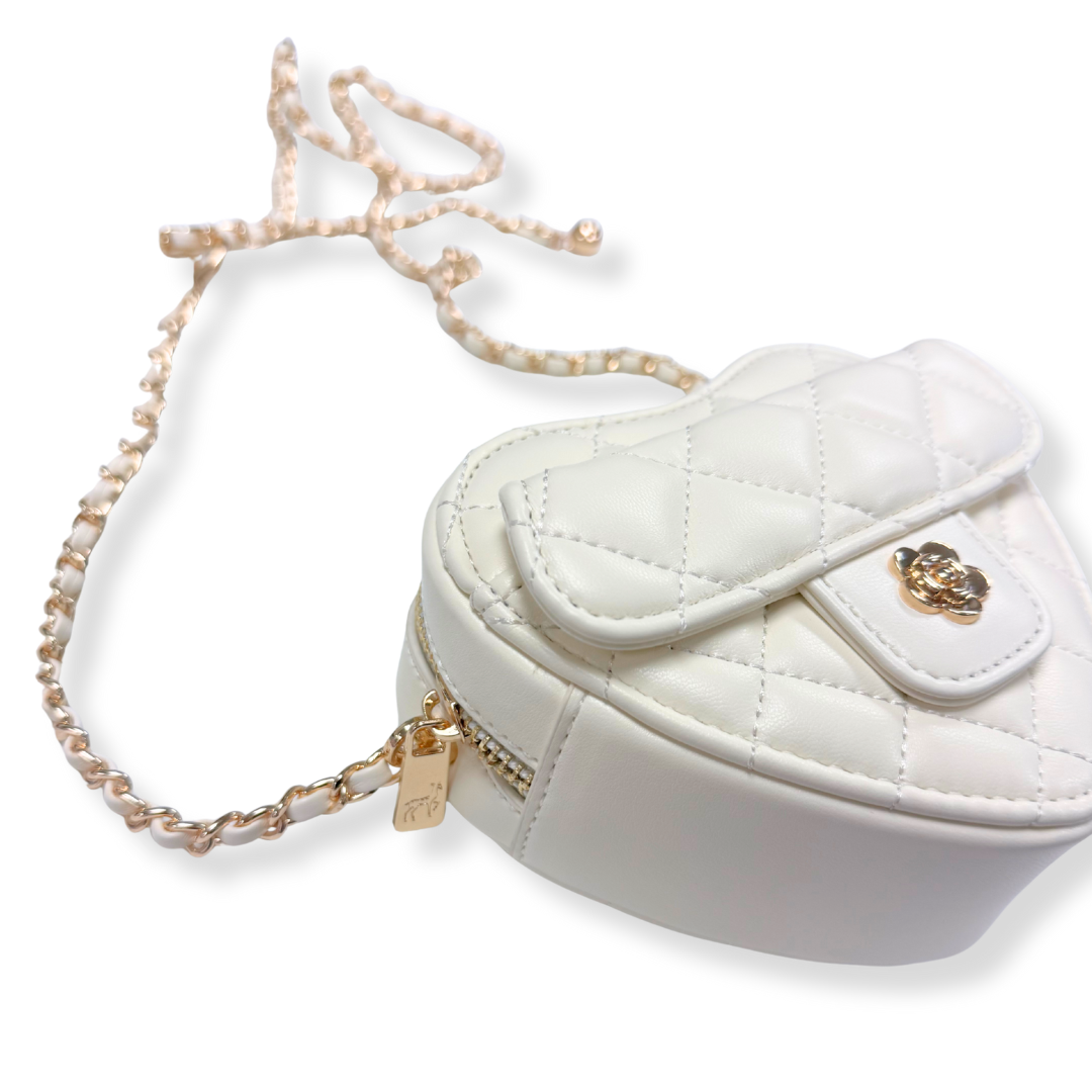 DOE A DEAR -  Quilted Leather Heart Purse