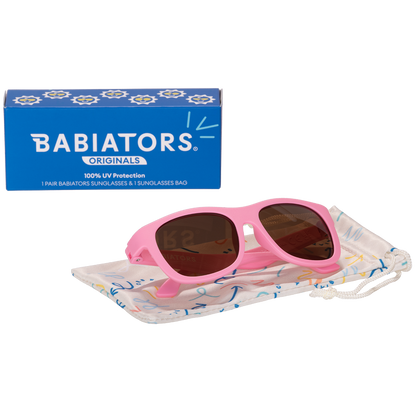 BABIATORS - Candy Pink Navigator Sunglasses with Amber Lenses