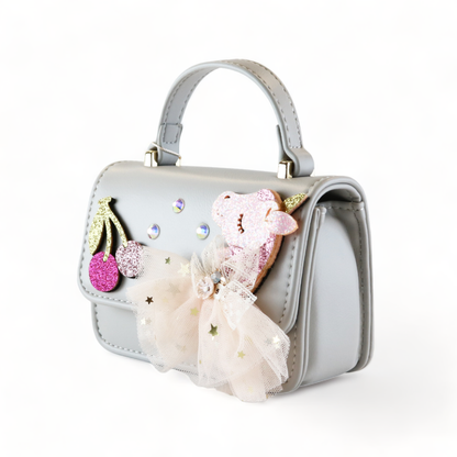 DOE A DEAR - Unicorn & Cherry Applique Purse