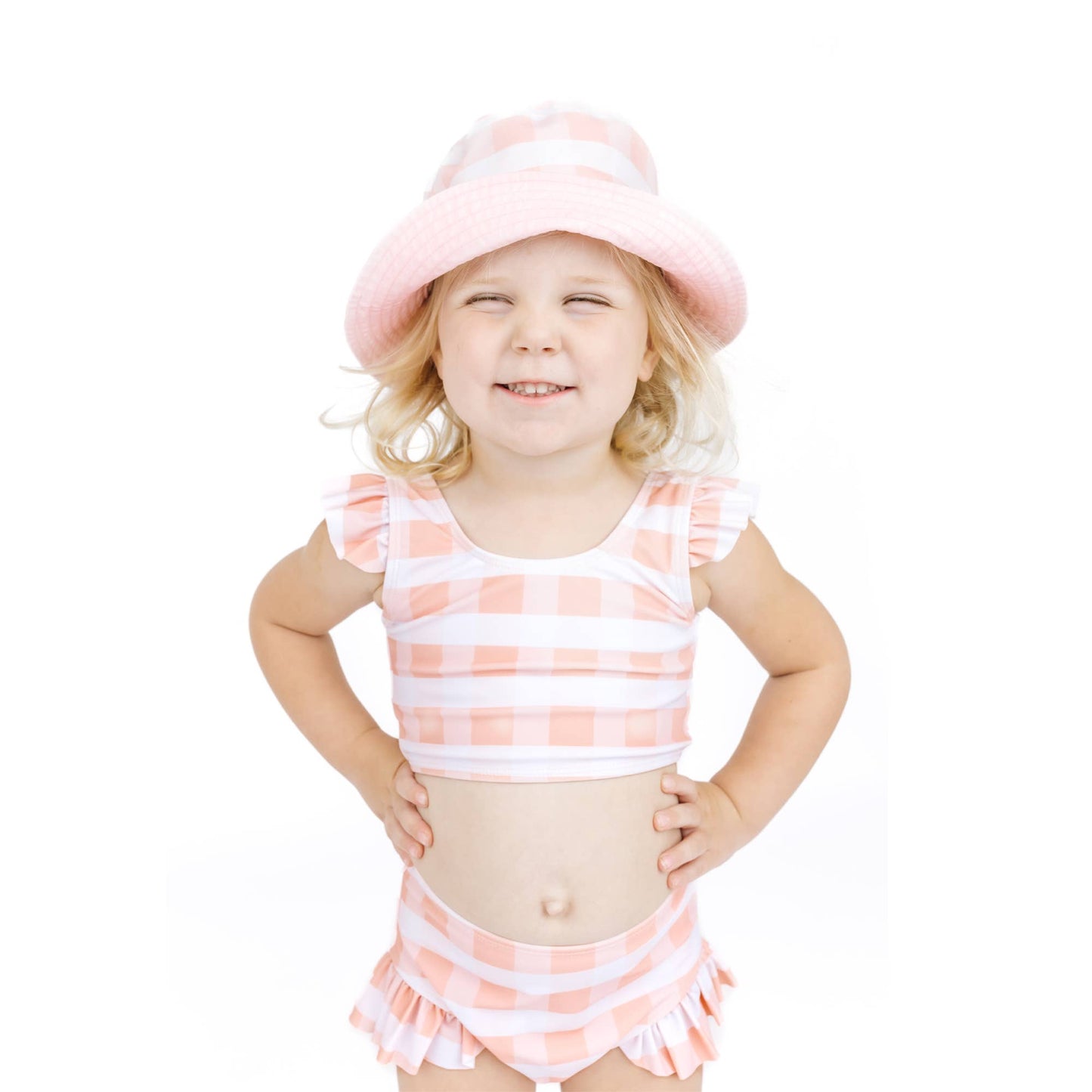 EMERSON & FRIENDS - Pink Gingham Reversible Bucket Hat