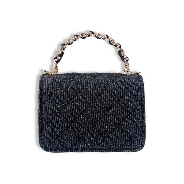 DOE A DEAR -  Sparkly Denim Quilted Purse