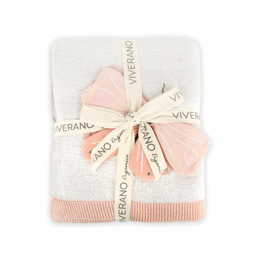 Bloom Butterfly 3D - Organic Jacquard Knit Baby Blanket
