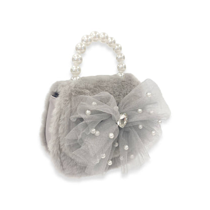 DOE A DEAR -  Mesh Bow Furry Purse