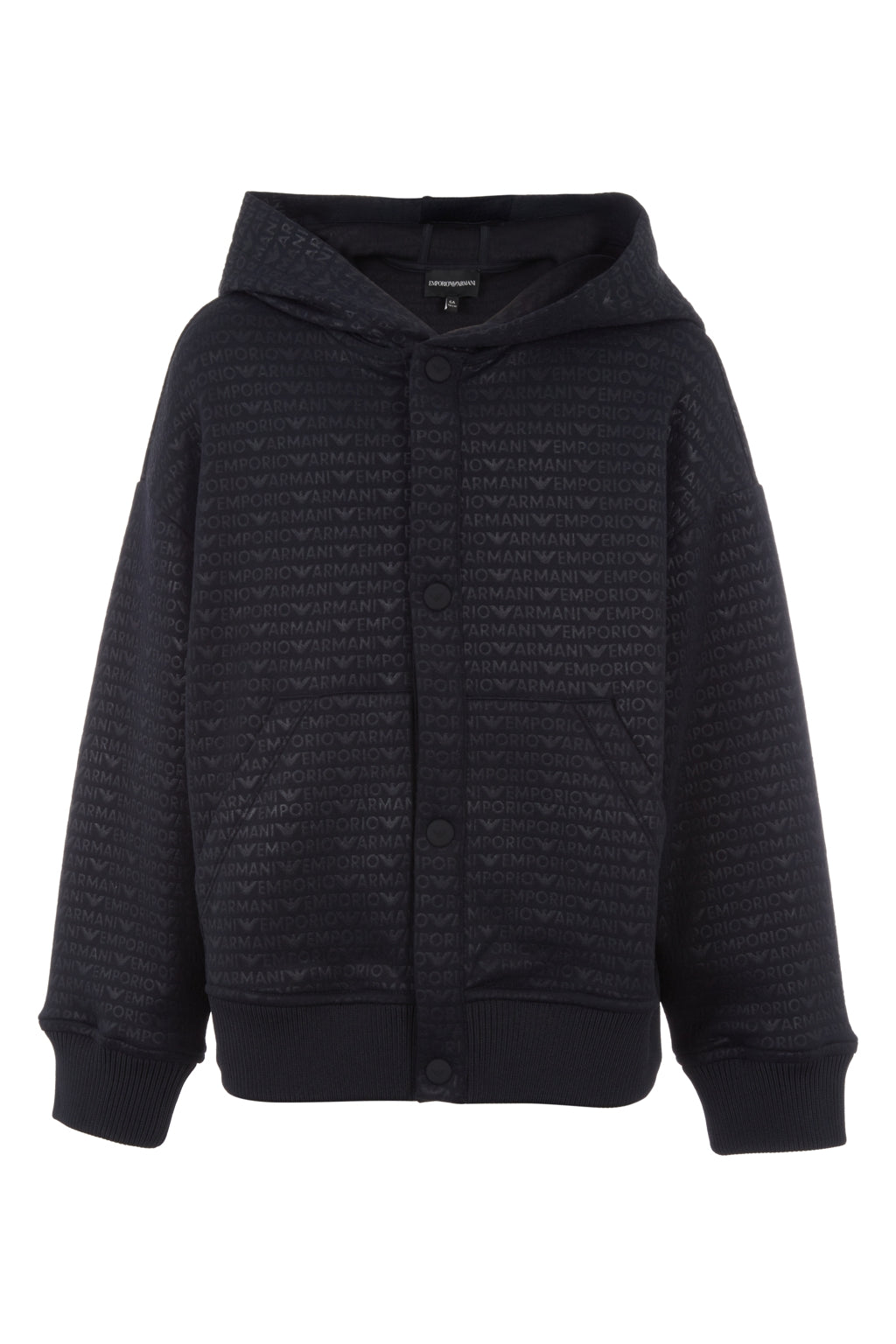 EMPORIO ARMANI - BOYS LOGO PRINT BUTTON UP HOODIE D1