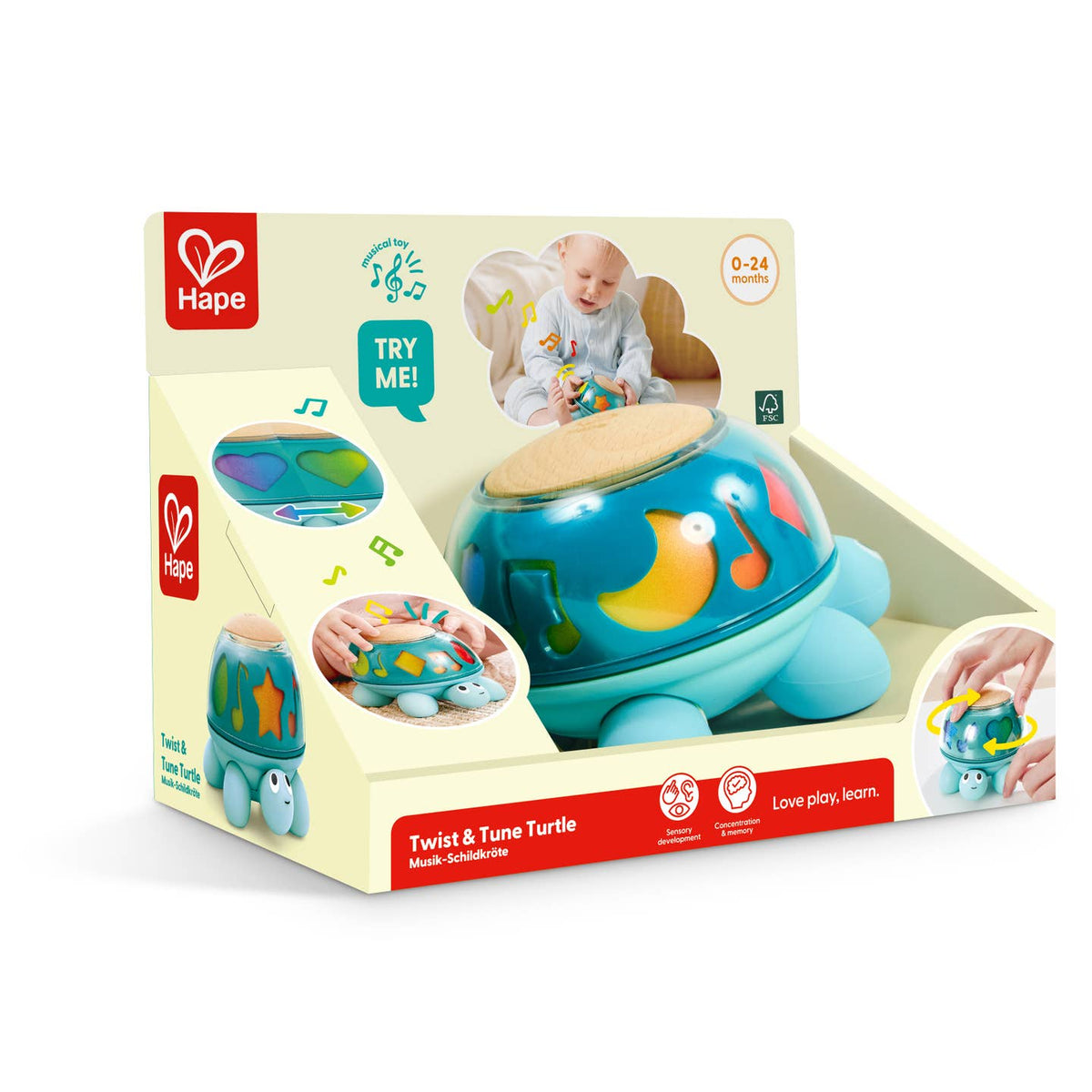HAPE - Musical Turtle Baby Sensory Toy with Stars