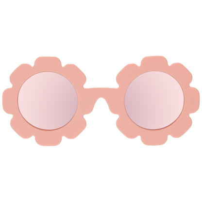 Peachy Keen Polarized Flower Sunglasses with Mirrored Lens
