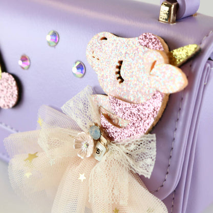 DOE A DEAR - Unicorn & Cherry Applique Purse