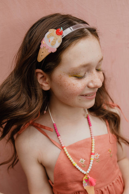 LILIES & ROSES - Ice Cream Glitter Gold Headband