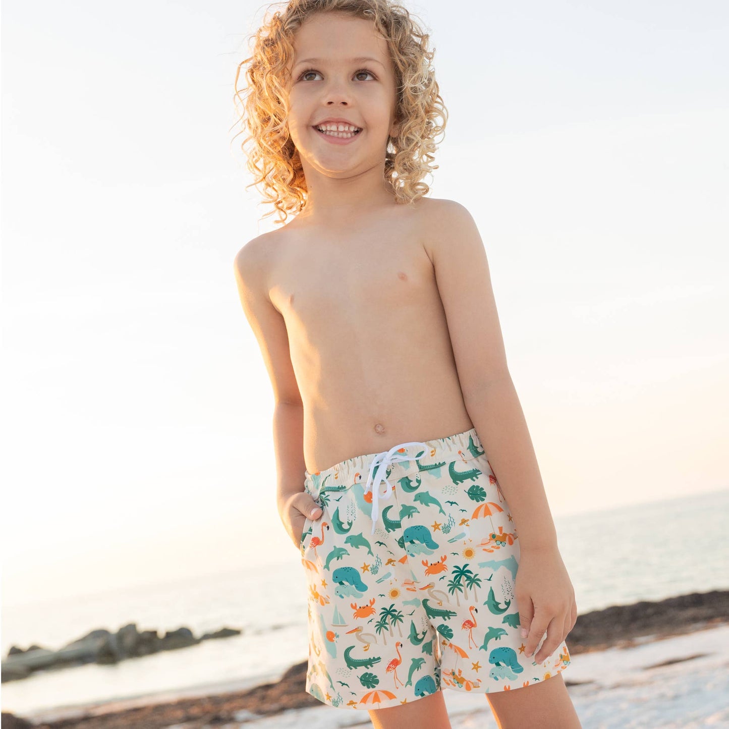 EMERSON & FRIENDS - Explore Florida Boys Swim Trunks