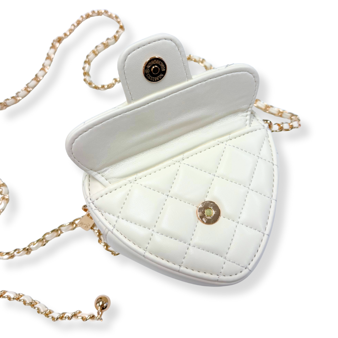 DOE A DEAR -  Quilted Leather Heart Purse