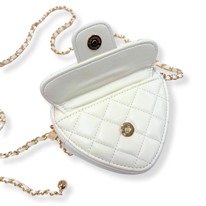 DOE A DEAR -  Quilted Leather Heart Purse