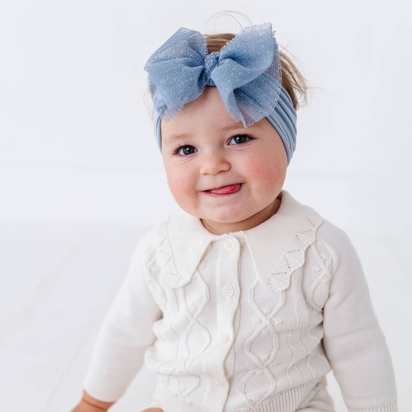 Baby Bling® Tulle FAB® soft nylon headband with tulle bow