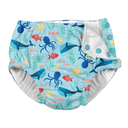 Snap Reusable Absorbent Swimsuit Diaper - Fresh Prints