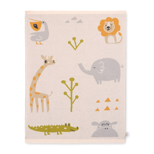 Jungle Friends - Jacquard Sweater Knit Baby Blankets