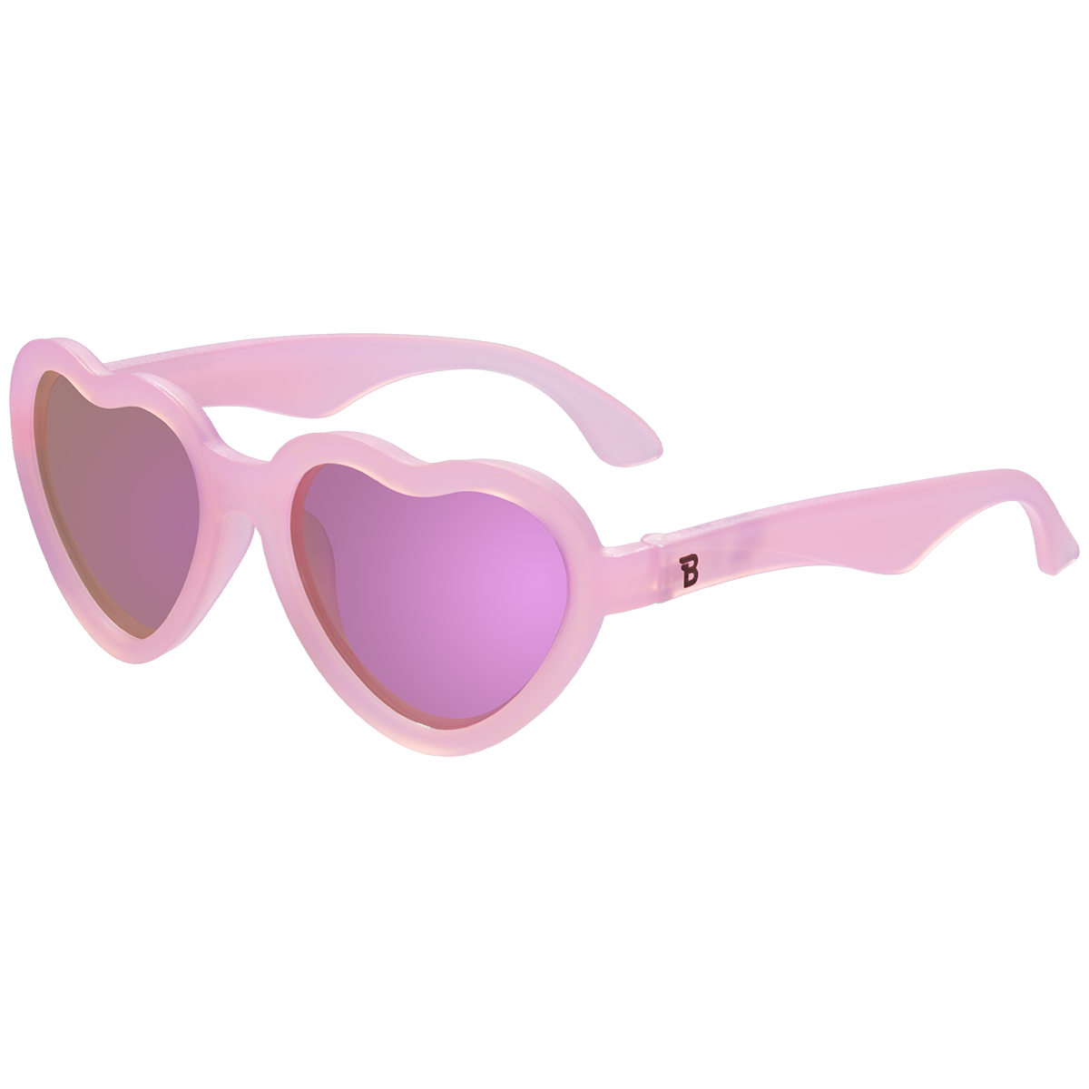 BABIATORS - Frosted Pink Heart | Purple Polarized Mirrored Lenses